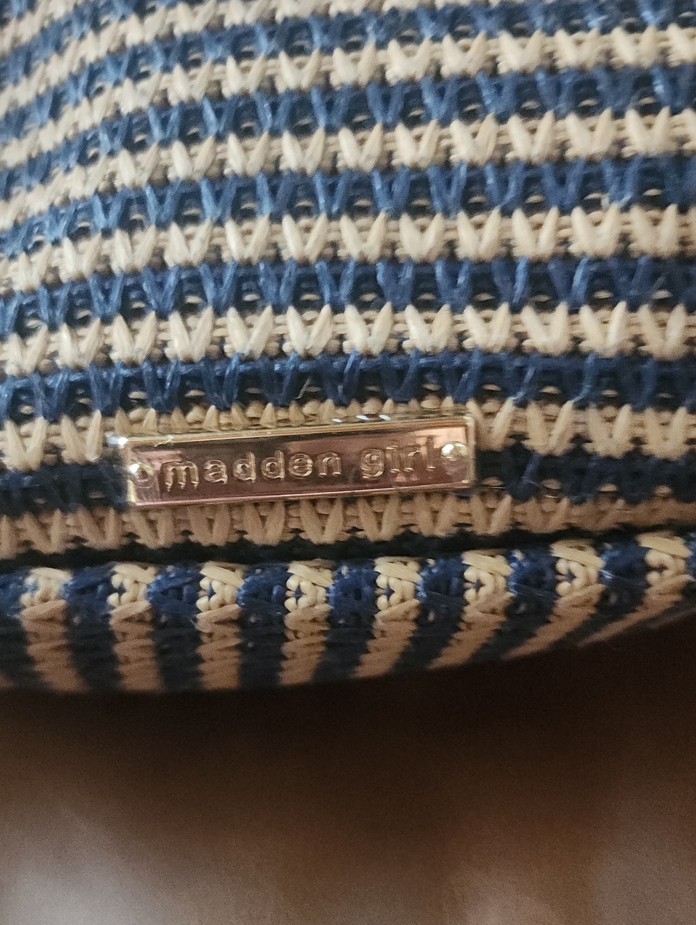 Blue and Brown Mini Woven Slingbag - Picture 3 of 8